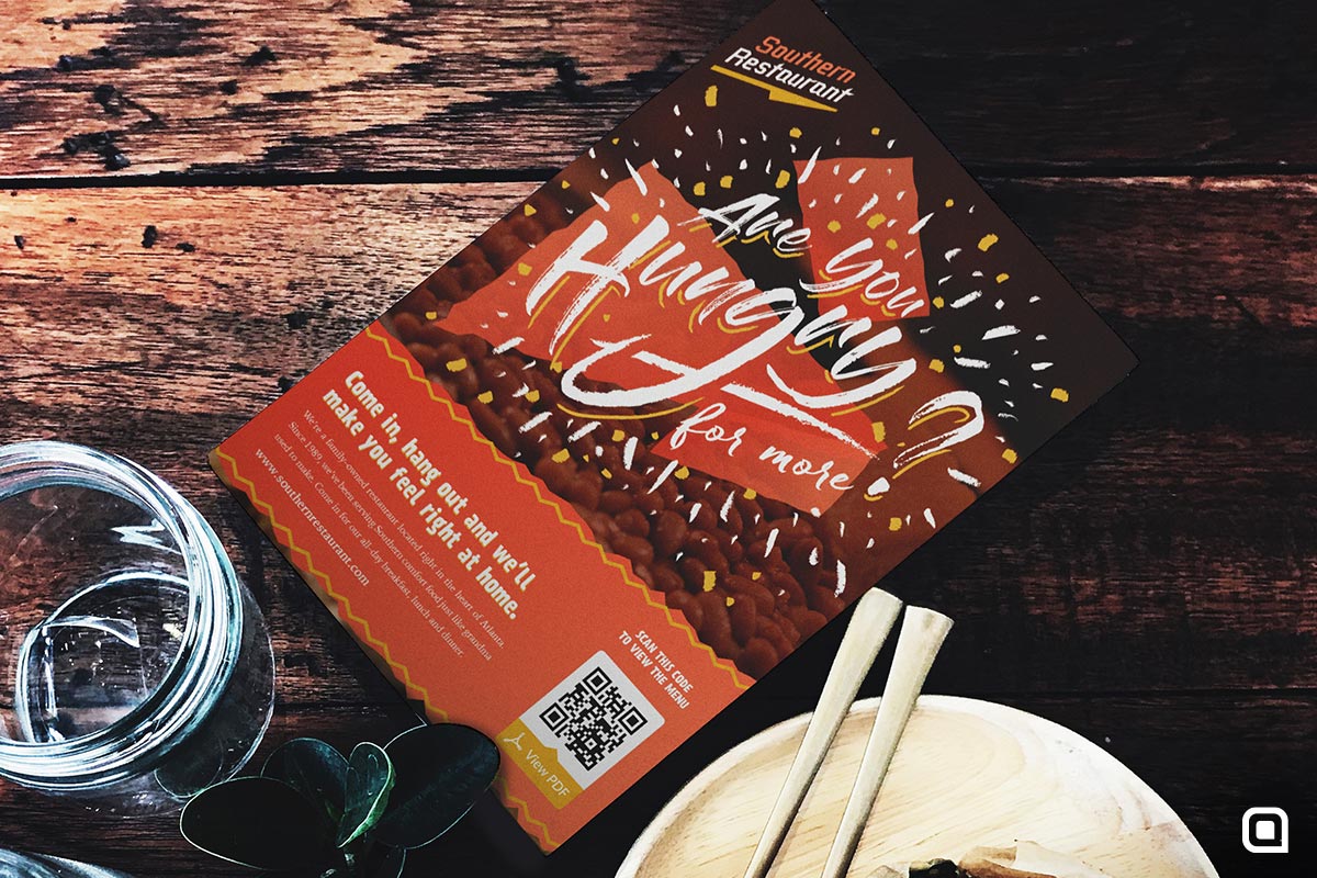 Tafelkaart met QR-code in een restaurant